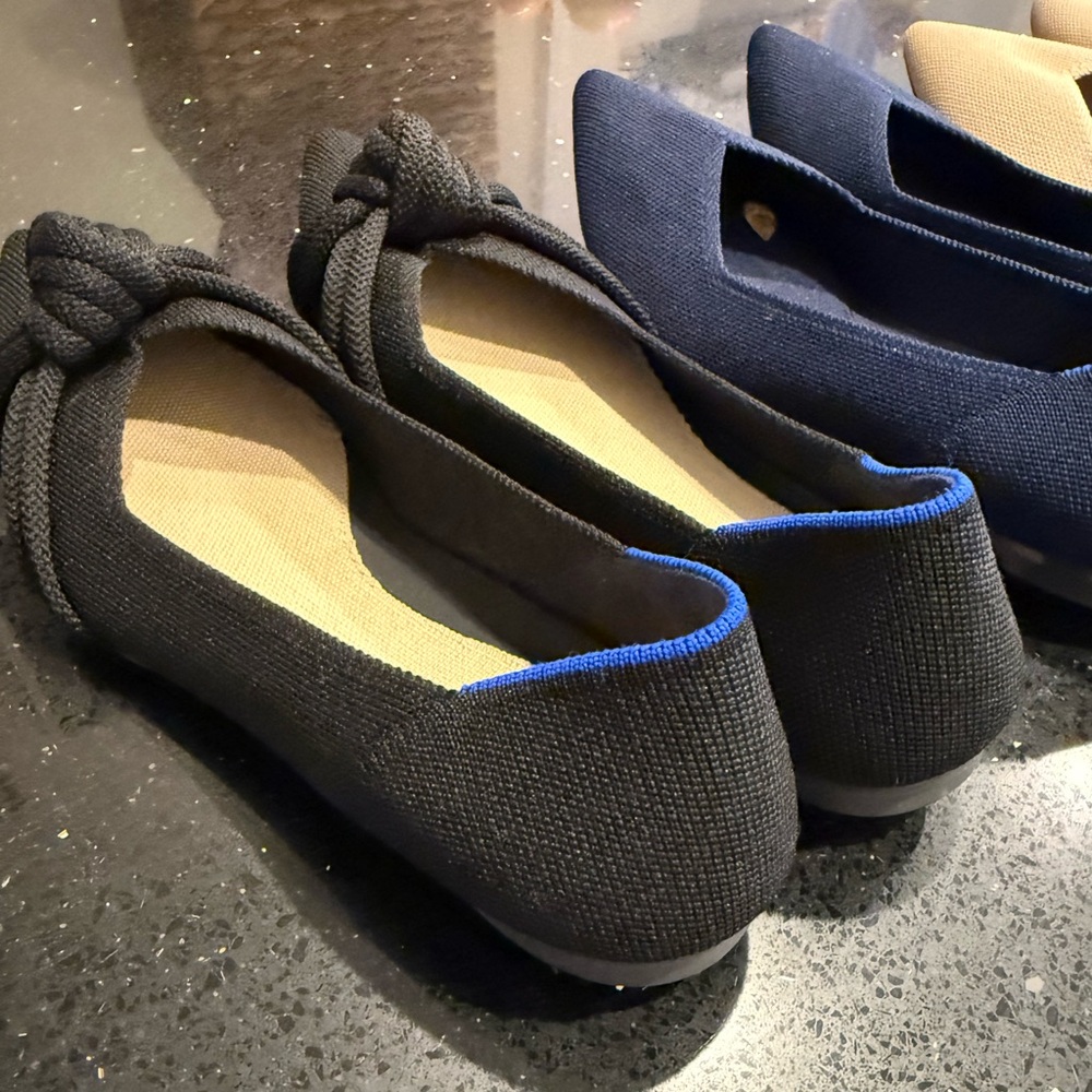 Rothy’s “The Point” in Black with Knot Detail